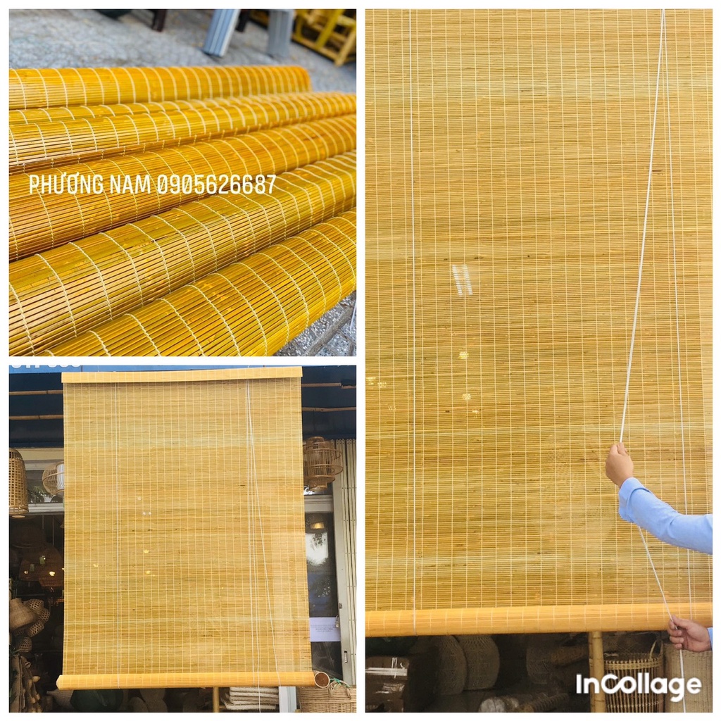 Mành trúc che nắng cao cấp mầu vàng chất lượng cao