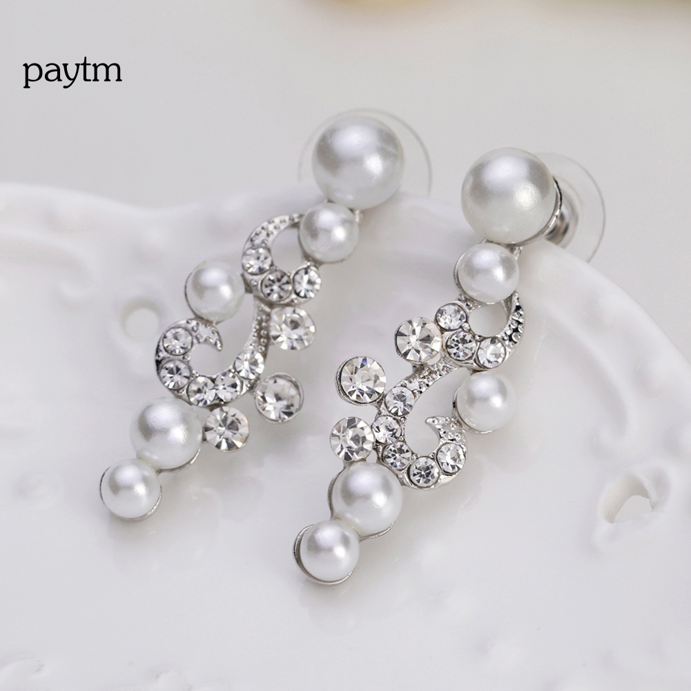 Bộ Vòng cổ + Bông Tai Bằng Hợp Kim Đính Ngọc Trai Nhân Tạo Thời Trang Cho Nữ