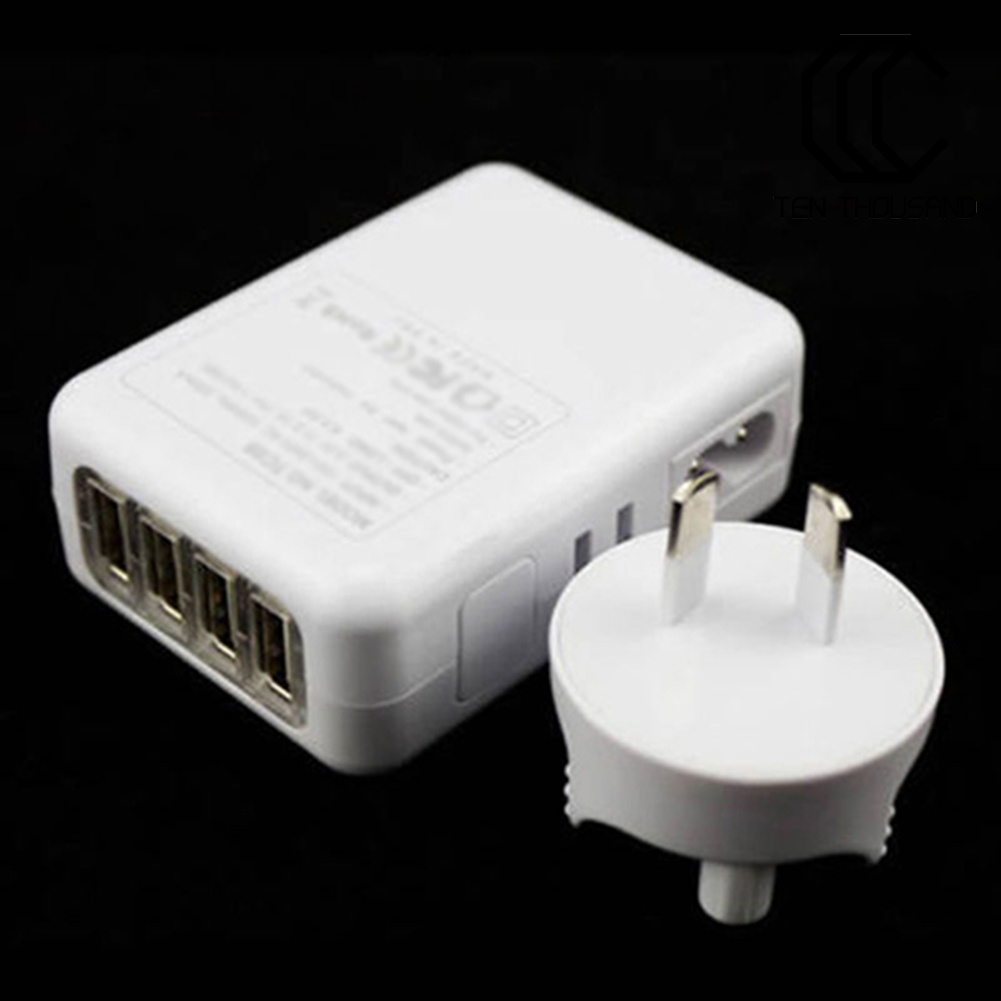 T~☎️5V 2.1A 10W 4 Port USB Home Wall Charger AC Adapter AU Plug for Phone