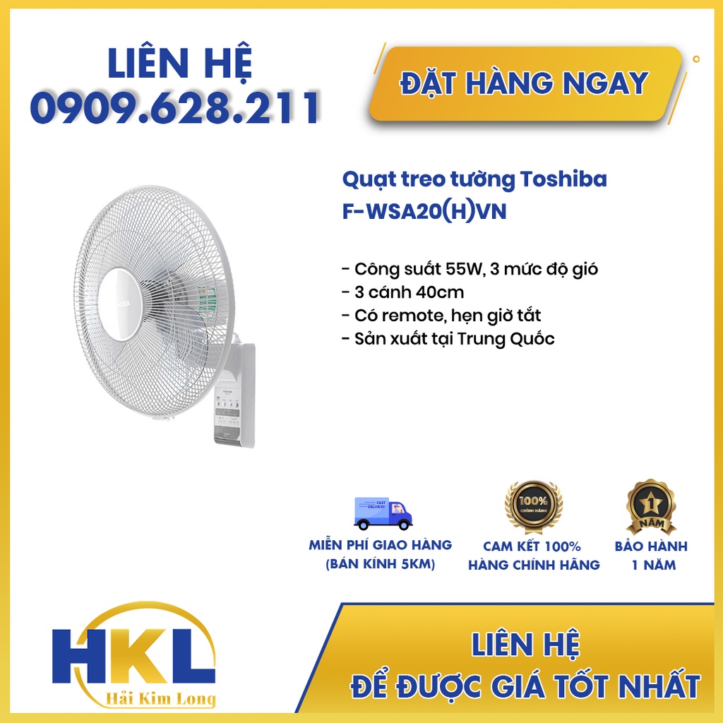 Quạt treo tường Toshiba F-WSA20(H)VN