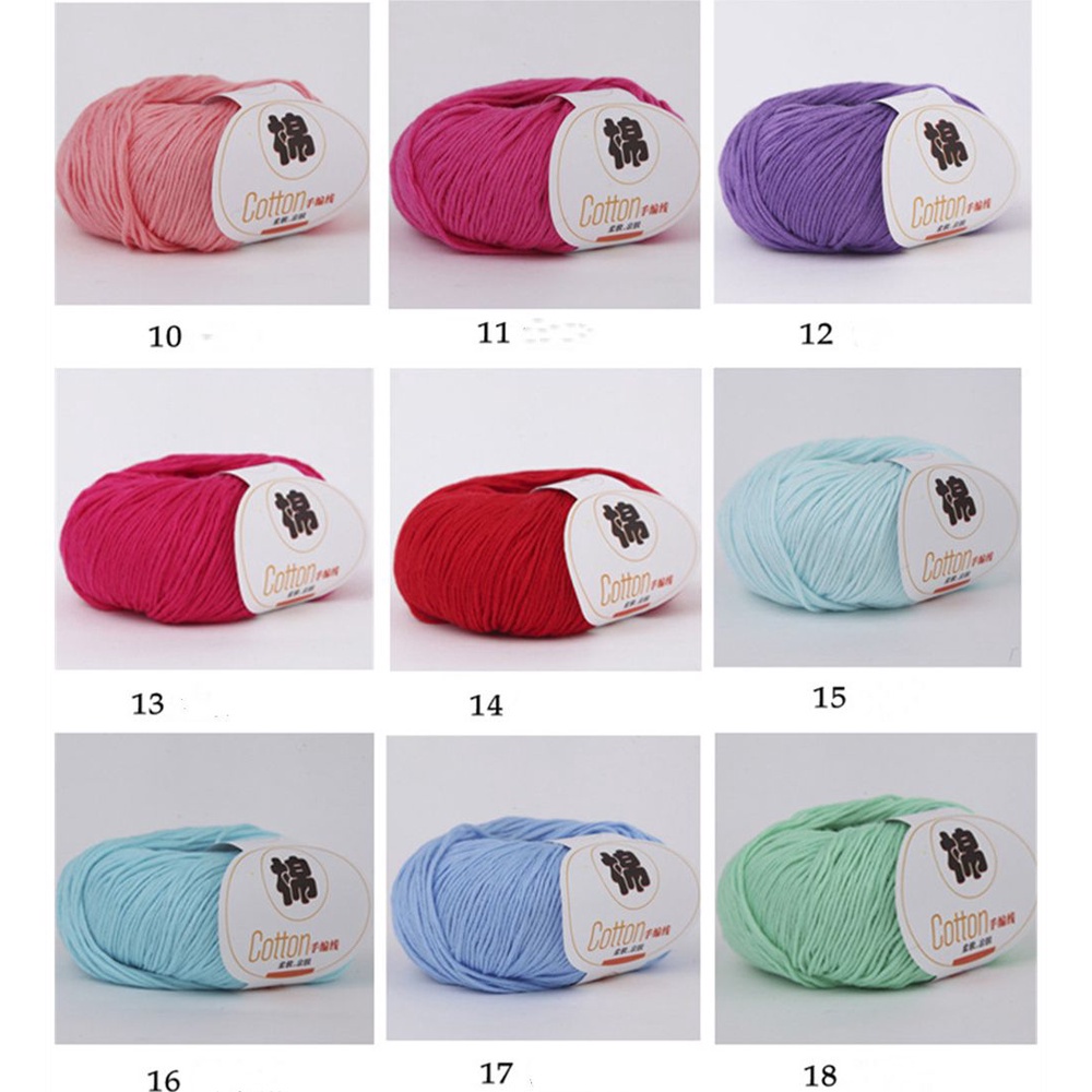 Cuộn len sợi cotton mềm mại màu trơn chất lượng cao