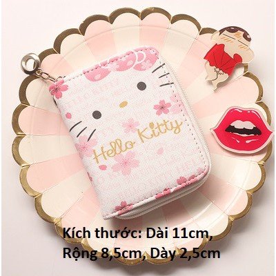 Ví nữ mini cầm tay hello kitty nhỏ xinh dễ thương da xước thời trang hàn quốc cao cấp V8