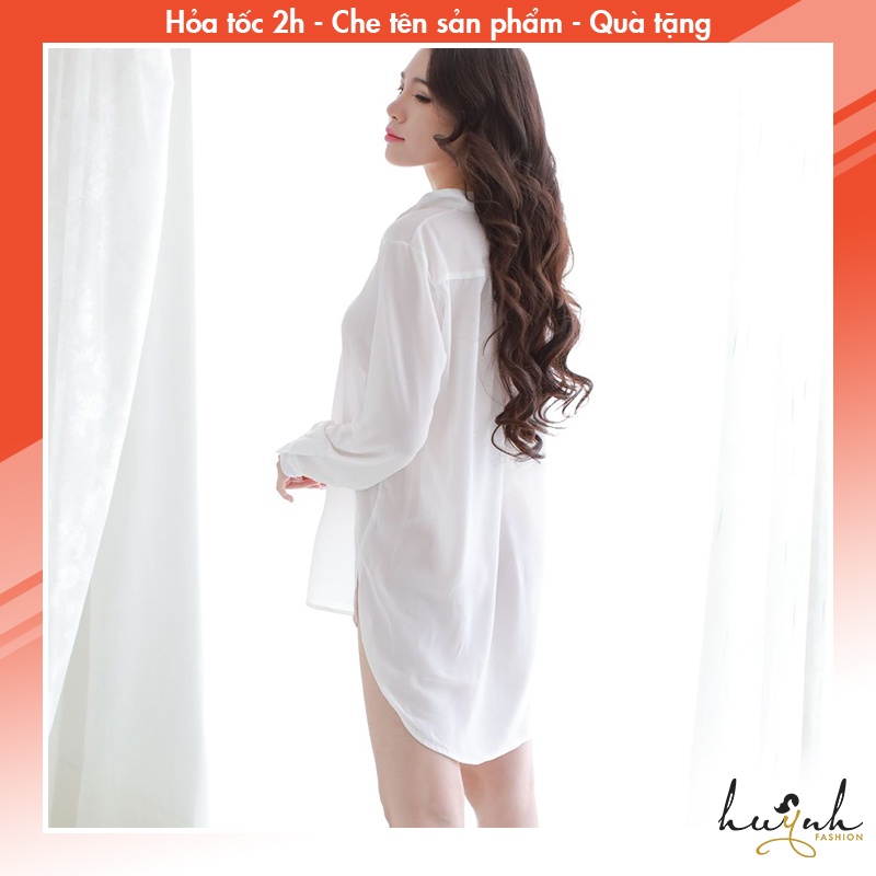Áo Sơ Mi Ngủ Voan Dài Tay Quyến Rũ - N92