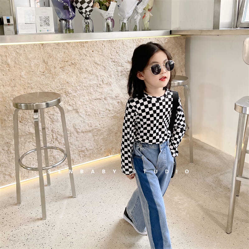 Áo Thun Tay Dài Chất Liệu Cotton Màu Sắc Tương Phản Thời Trang Xuân Thu Cho Bé Gái
