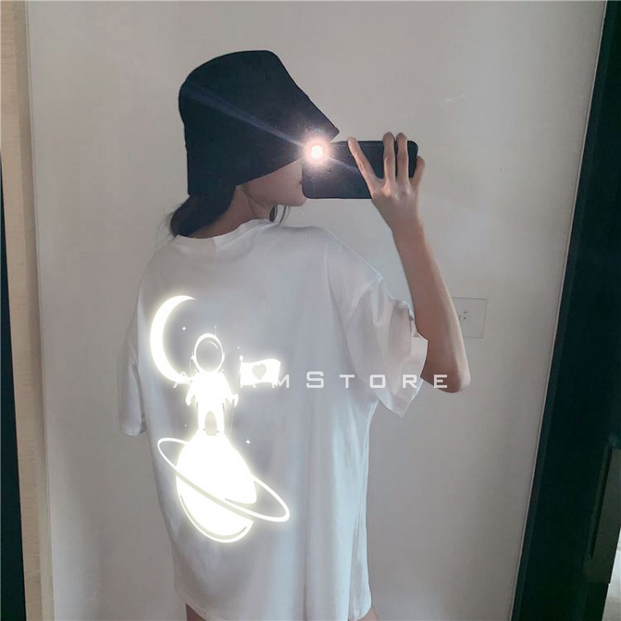 Áo thun phản quang tay lỡ nam nữ SAO hỏa