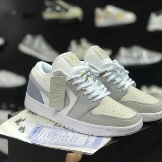 Giày thể thao sneaker Nike Jordan Low Paris JD1 xám xanh thấp cổ nam nữ cao cấp full bill box