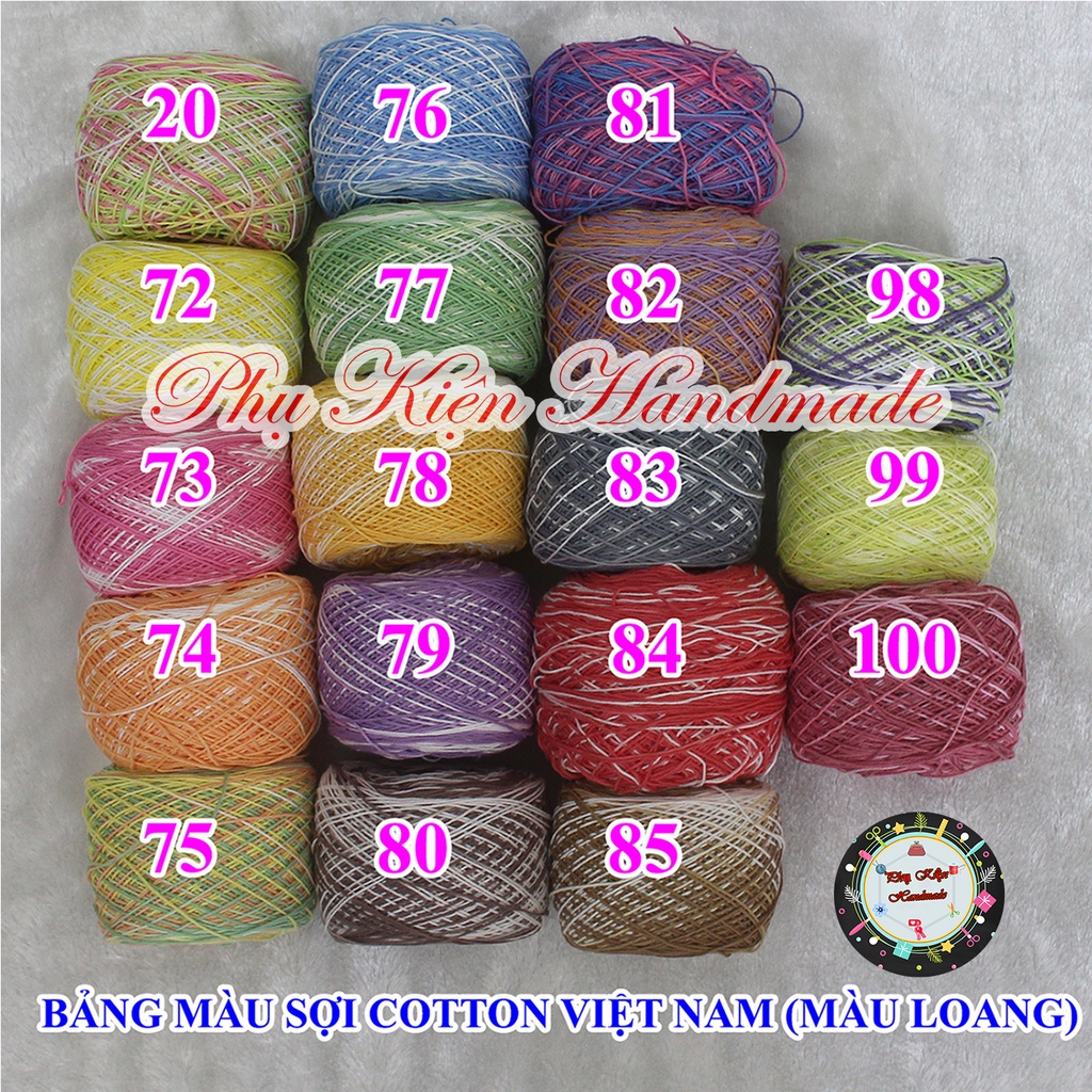 Sợi cotton Việt Nam màu loang 1mm