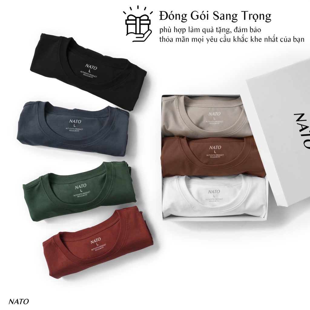 Áo Thun Cổ Tròn Nam COTTON Vải Cotton Cao Cấp Đẹp Basic Phông Trơn Tay Ngắn Màu Trắng Đen Đỏ Xanh Navy Họa Tiết NATO