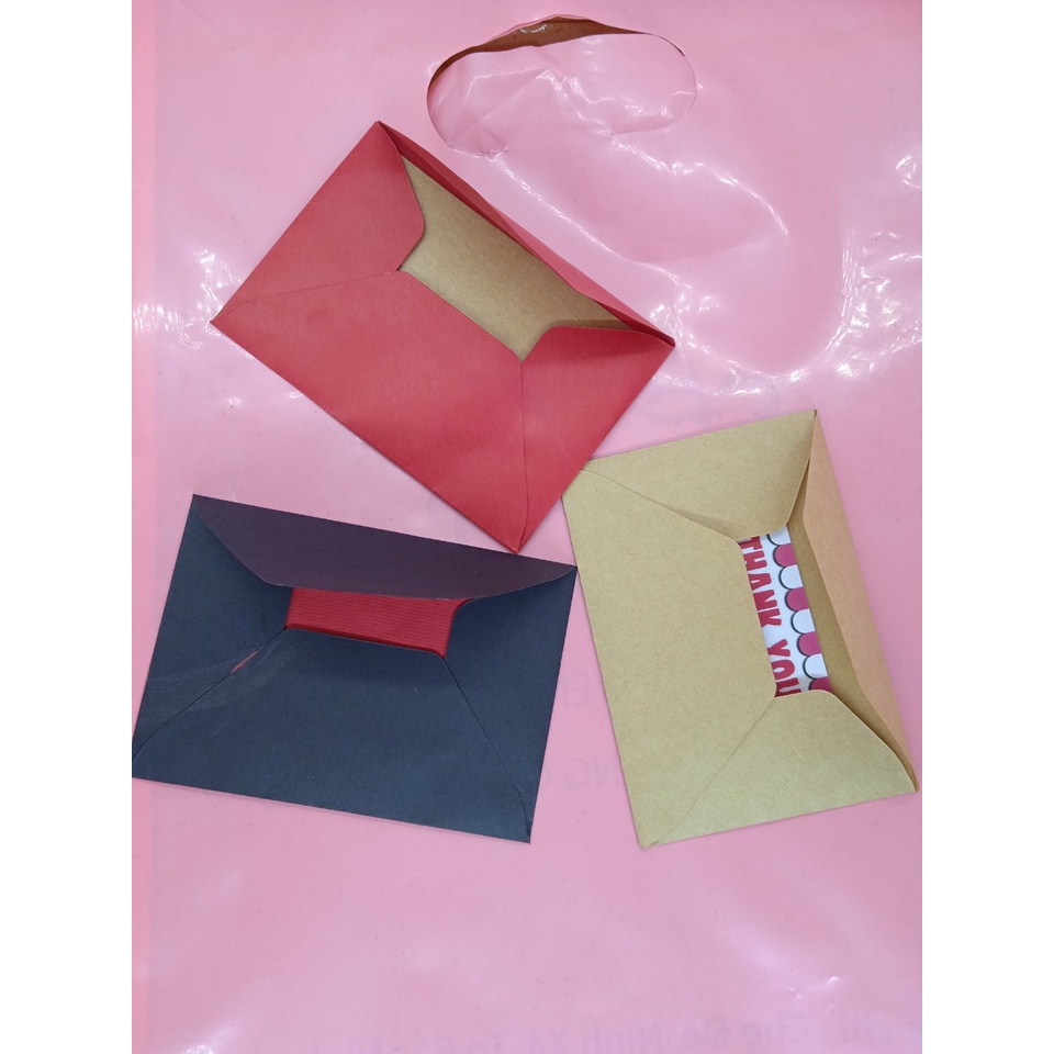 Bao thư giấy Kraft, phong bì vintage kích thước A7 10x7cm Tặng Sticker