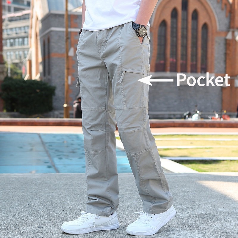 Quần Cotton Mỏng Plus Size Có Túi Cho Nam