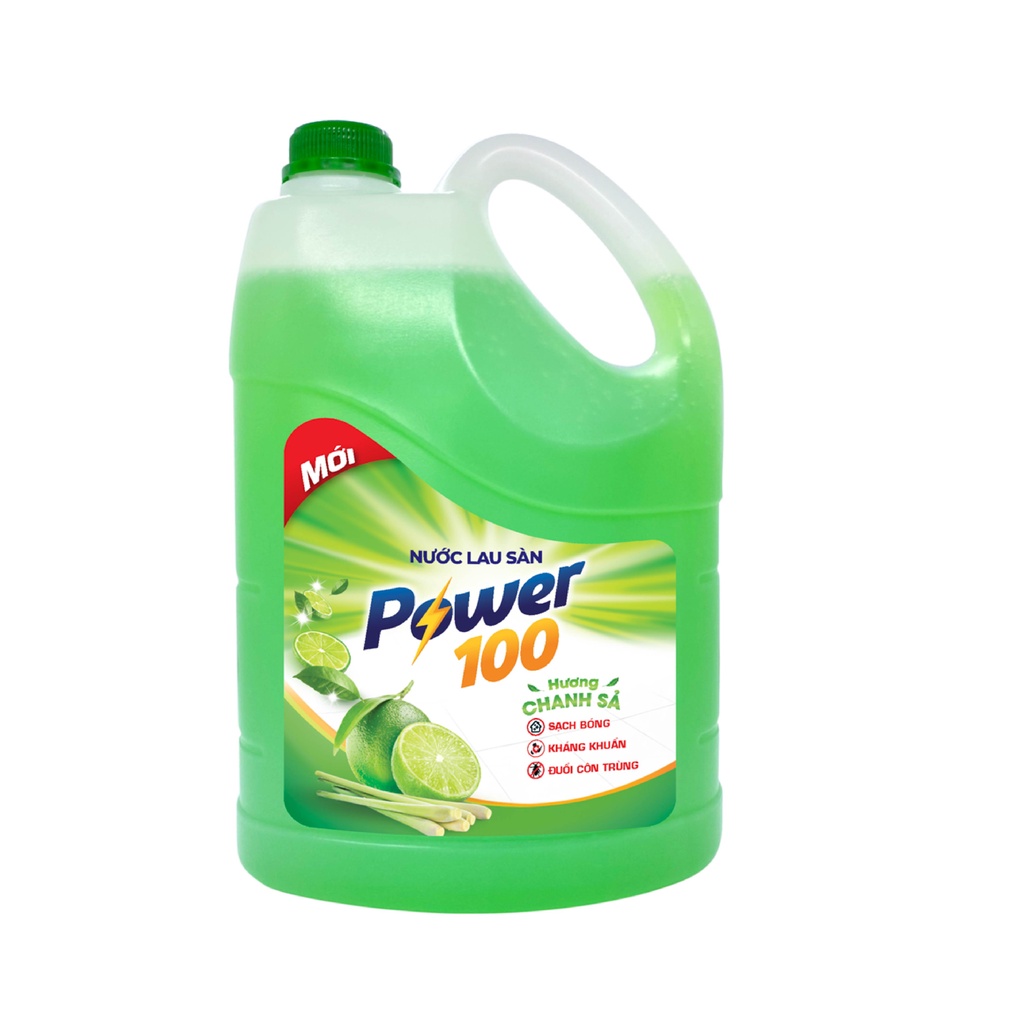 Nước lau sàn POWER100 Hương Chanh Sả 3.8kg/can