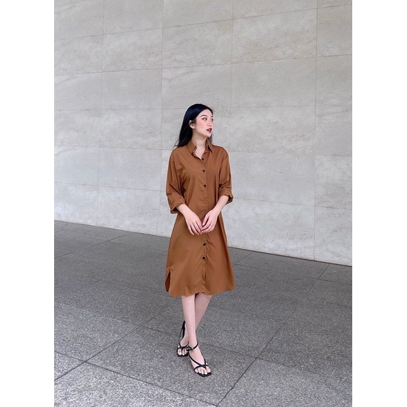 SISTERSISTER - Đầm sơ mi form suông