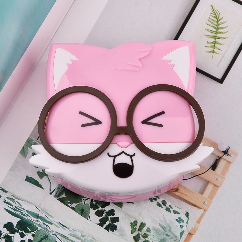 Bộ khay gương cáo mắt kính đựng kính áp tròng, nhíp gắp và dụng cụ hỗ trợ đeo lens, chai chiết nước ngâm đi du lịch