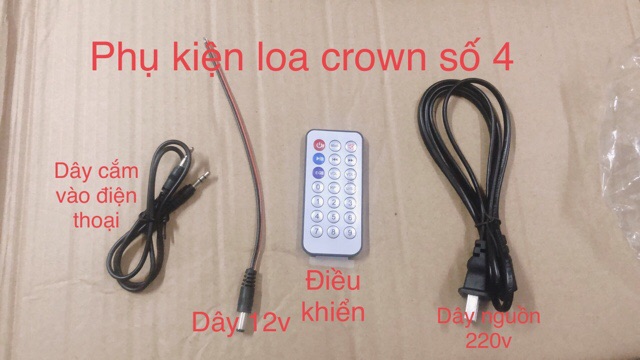 [Mã ELHACE giảm 4% đơn 300K] Loa Crown 4 tích hợp bluetooth ( có nguồn 12-24v).