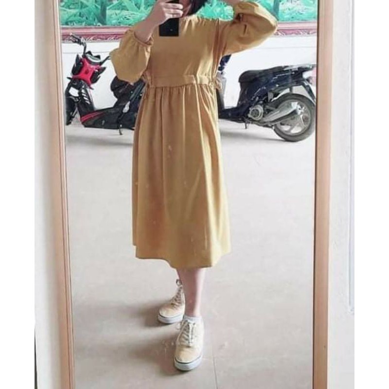 Váy dài vàng- ảnh thật ở cuối | BigBuy360 - bigbuy360.vn