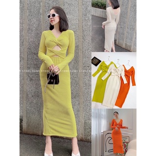 Đầm body xoắn eo ngực