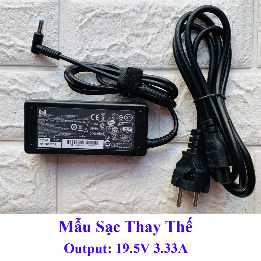 Sạc Laptop HP 19.5V 2.31A (45W) chân kim nhỏ 4.5mm x 3.0mm - tặng kèm dây nguồn