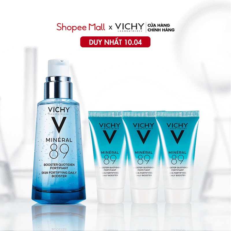 Bộ dưỡng chất (Serum) khoáng núi lửa cô đặc Vichy Mineral 89 giúp da sáng mịn và căng mượt