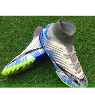 Giày đá bóng cao cổ CR7 màu xanh dương ( giày bóng đá cổ chun đế TF )