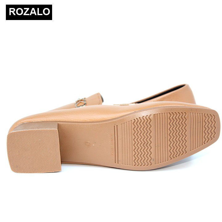 Giày lười nữ loafer mũi vuông đế cao 3P Rozalo R5912