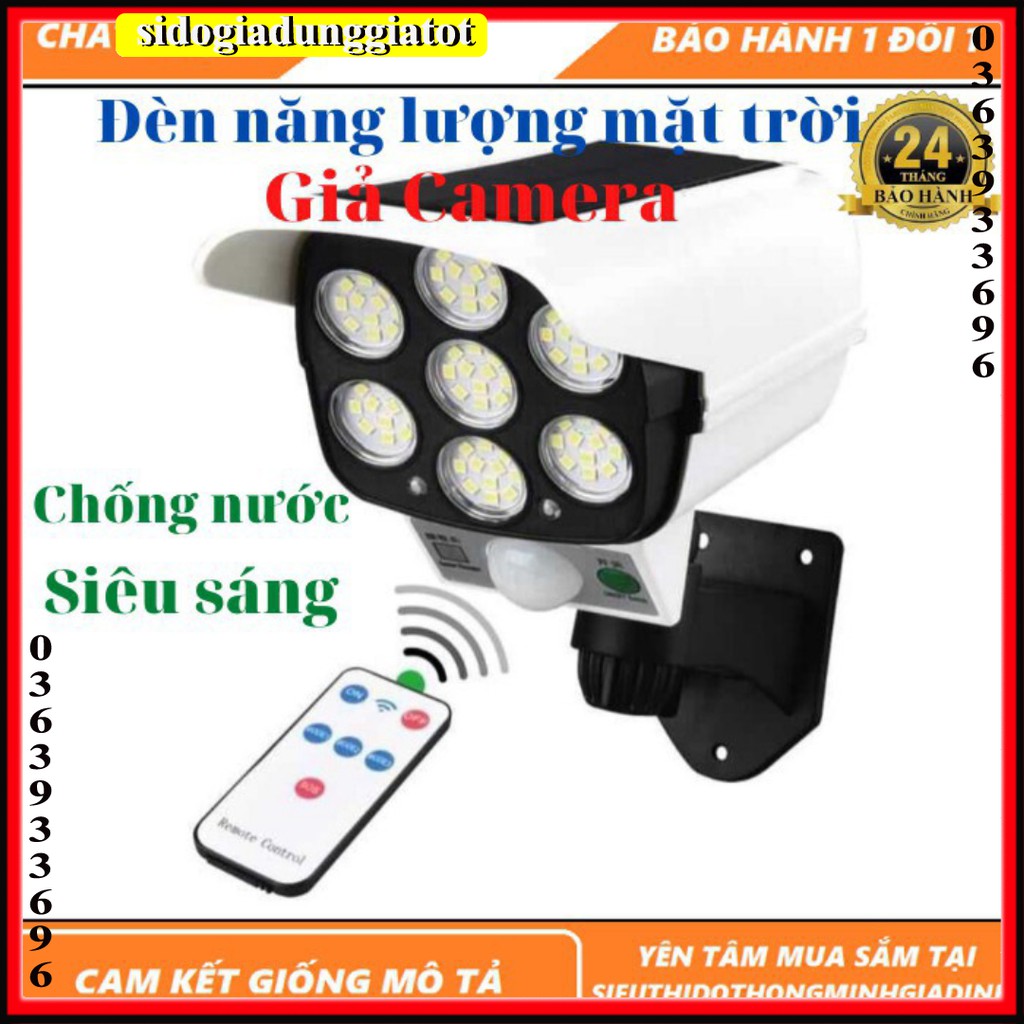 Đèn cảm biến chuyển động năng lượng mặt trời cảm ứng tự động BẬT TẮT có điều khiển - Giả camera chống trộm - mới nhất 20