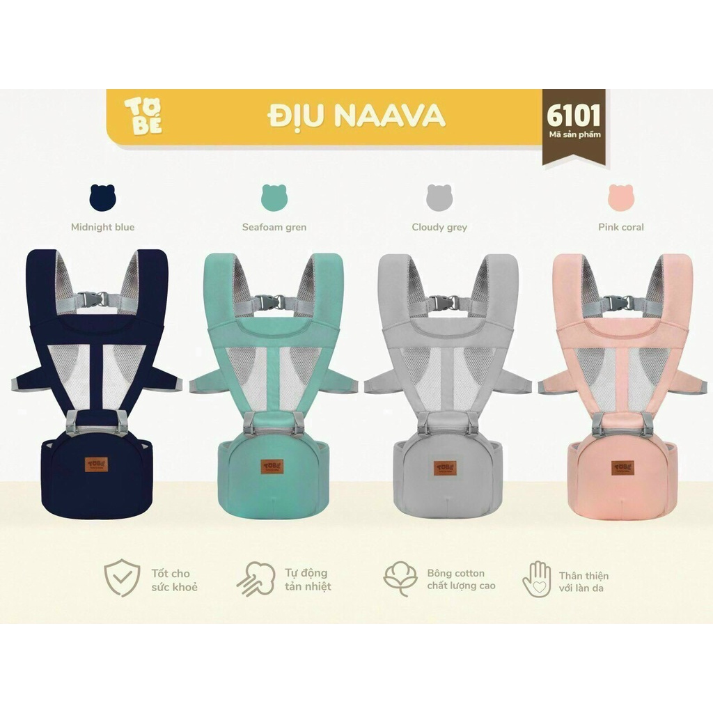 Địu Ngồi Em Bé 3D NAAVA Chính Hãng, Địu Ngồi Đa Năng Chống Gù Chất Liệu Thoáng Khí Cho Bé Từ Sơ Sinh Đến 36 Tháng