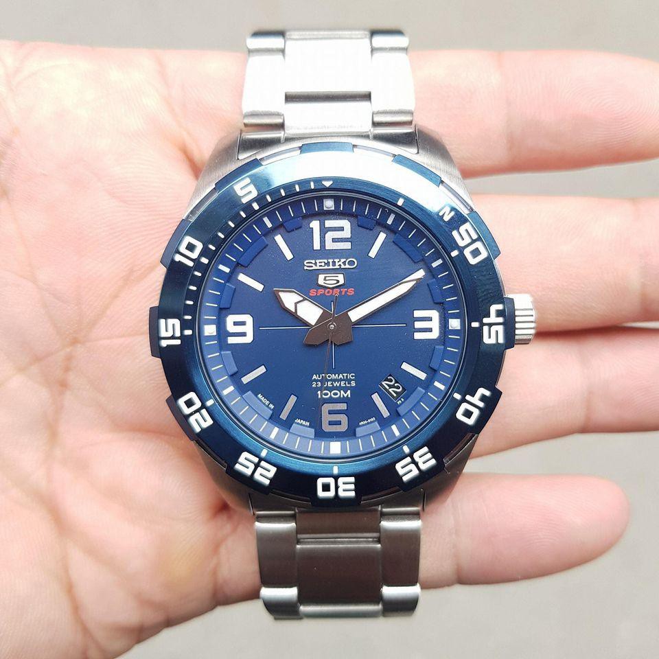 Đồng hồ Nam Seiko 5 Sports Automatic SRPB85J Mặt xanh,Lịch ngày,Vòng Bezel-Máy cơ tự động-Dây kim loại-Size 44mm