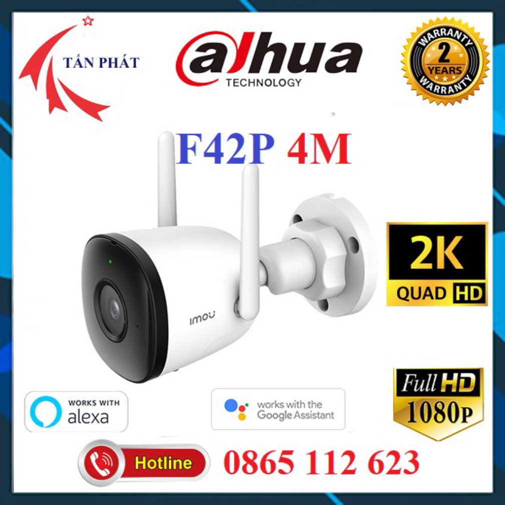 Camera IP 4M WIFI Ngoài Trời IMOU F42P  Bullet 2C MÀU BAN ĐÊM Dahua G26EP G22P F22P F42FP G42P F42FEP 1080P FullHD