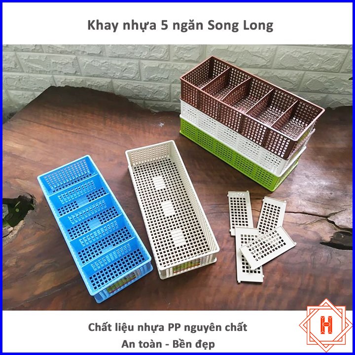 Khay Nhựa 5 Ngăn Song Long Cao Cấp { H }