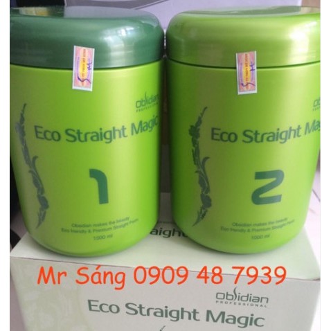 Kem duỗi tóc sinh thái không mùi Obsidian Eco Straight Magic 1000mlx2