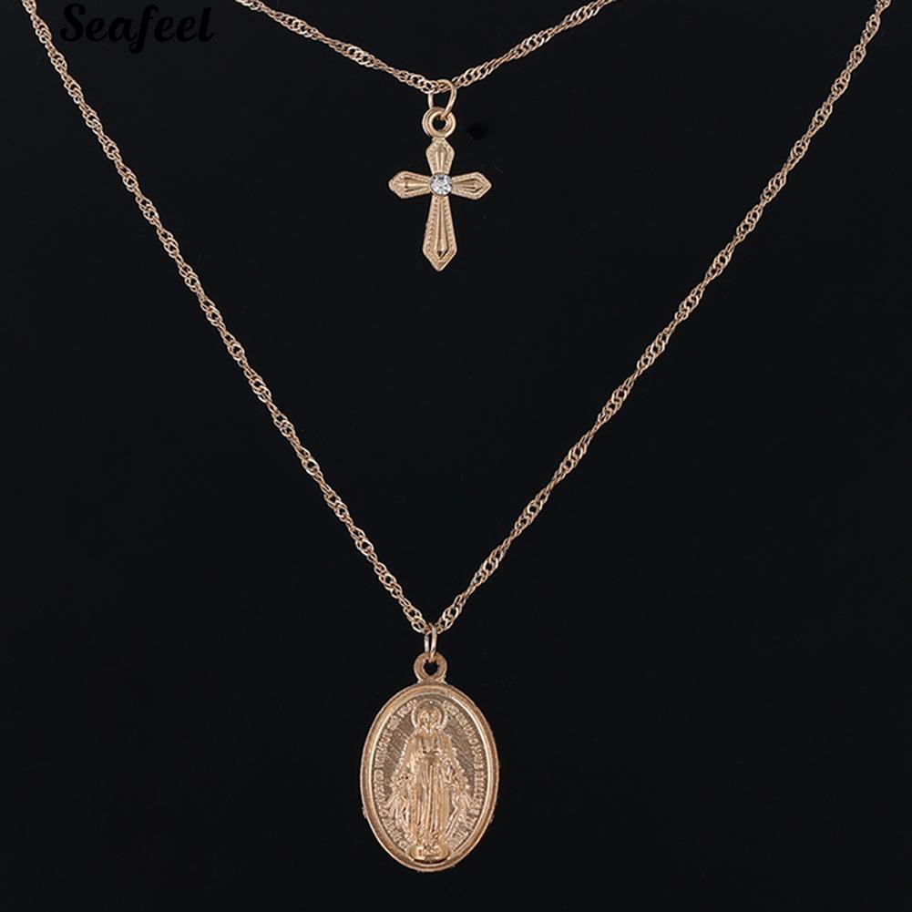 Vòng cổ choker hình thánh giá nhiều lớp