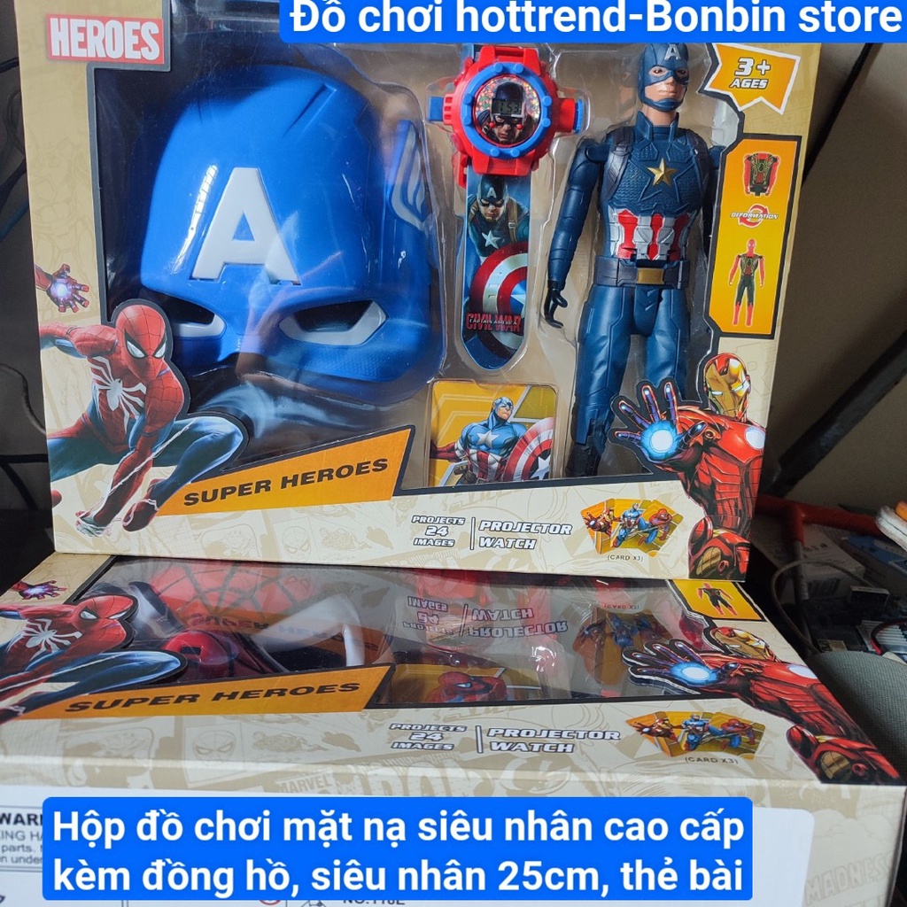 Mặt nạ haloween siêu nhân anh hùng Và Phụ Kiện Siêu Cấp  Avenger có đèn và siêu nhân, đi kèm, hàng không mùi nhựa