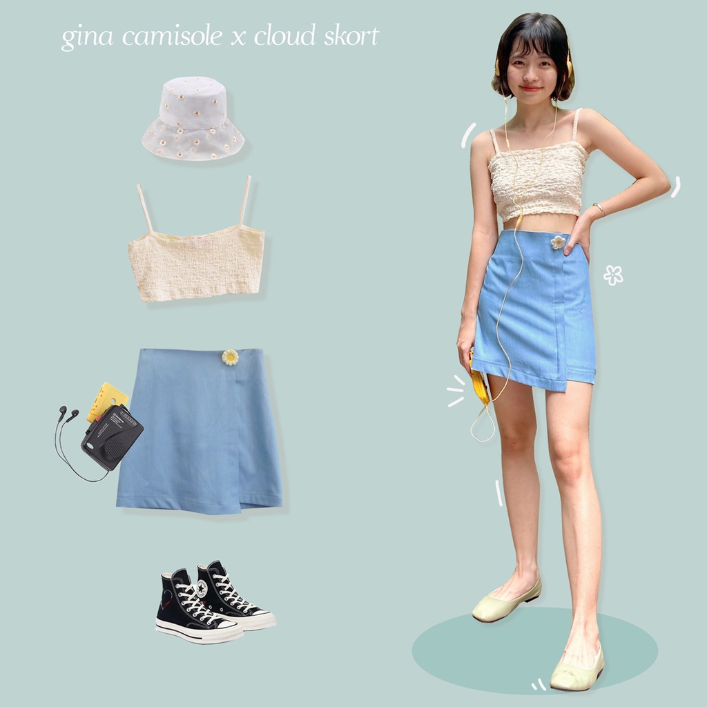 BLEUBIRD Quần váy tặng kèm hoa cài CLOUD SKORT