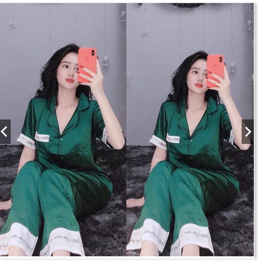 đồ bộ pijama phối bo tay chân sang chảnh