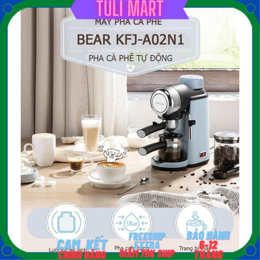 Máy Pha Ép Cà Phê Mini Tự Động Bear KFJ-A02N1, Máy Ép Pha Chế Cafe Espresso  Cao Cấp, Sang Trọng. Đậm Đà._Bảo Hành 18 th