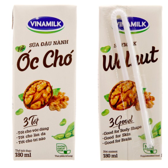 Thùng 48 hộp 180ml sữa đậu nành VINAMILK ÓC CHÓ/ HẠNH NHÂN (48 hộp x 180ml)