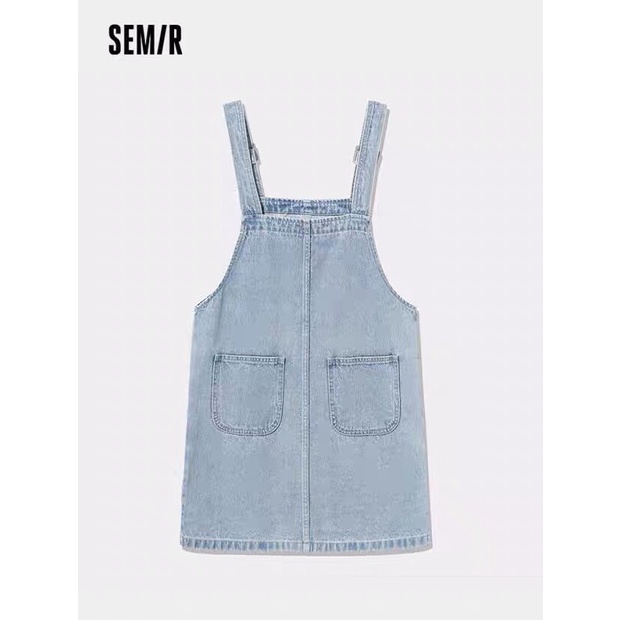 Váy Yếm Jeans Bò Nữ Hai Dây Dáng Rộng Xanh Sky, Váy Bò Dạng Yếm Hai Túi Bụng Chất Liệu Thoáng Mát Phong  Cách Hàn Quốc
