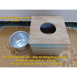  Ghế Gỗ Sồi Cao Cấp Bọc Cách Nhiệt Xông Trĩ - Xông Vùng Kín - Phụ Khoa Phụ Nữ