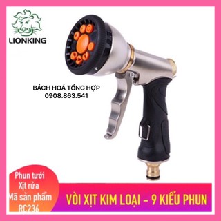 Vòi tưới cây rửa xe đa năng,vòi xịt nước làm bằng chất liệu KIM LOẠI có 9 kiểu phun-RC236