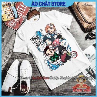 (Ảnh Thật) Áo thun Kimetsu no Yaiba Siêu Đẹp | Áo Kimetsu Tanjirou Giyuu Nezuko Zenitsu Shinobu đẹp KY10