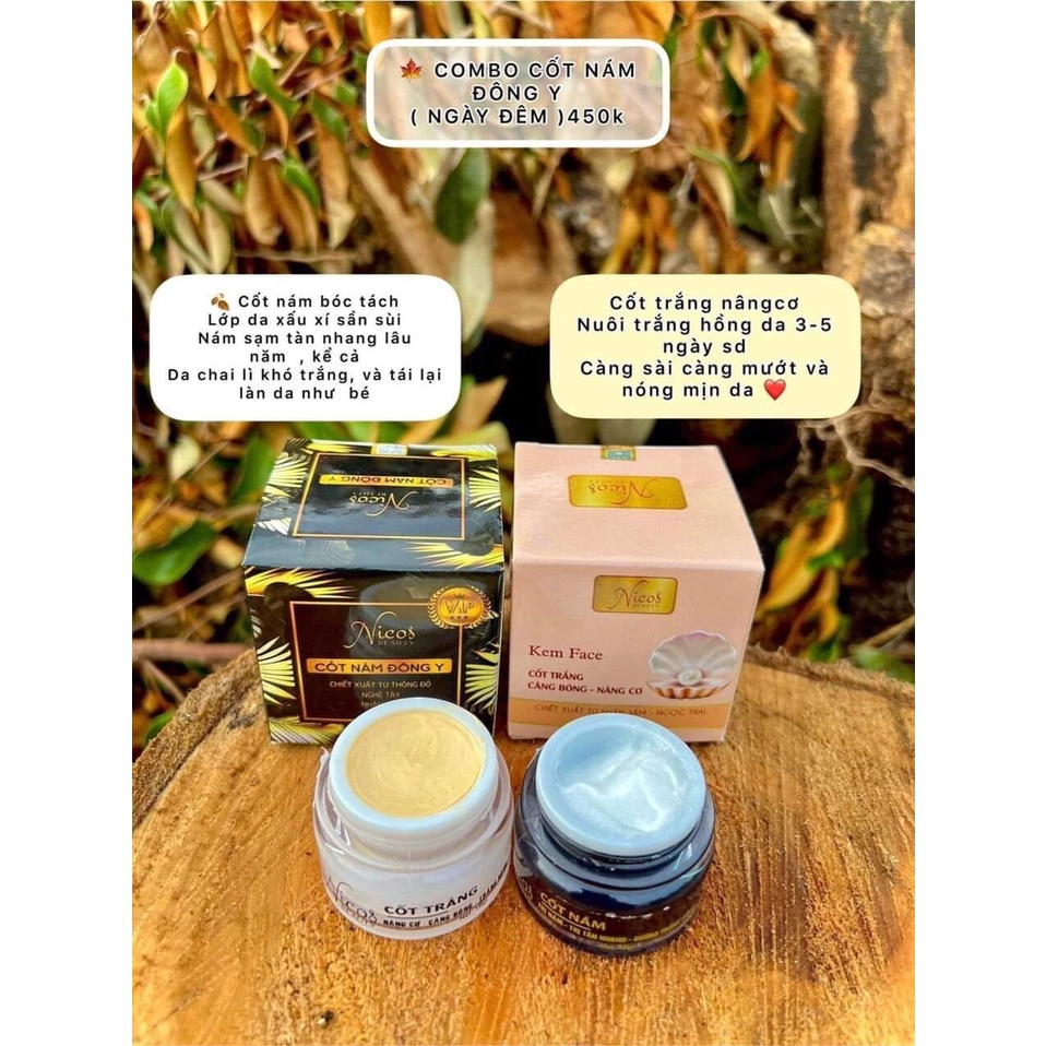 COMBO kem Face cốt Nám Đông ý NiCos và kem cốt Trắng nâng cơ Nicos Beauty