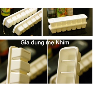 Bộ 2 khay đá 7 viên có nắp để làm đá hoặc đựng thức ăn dặm cho bé