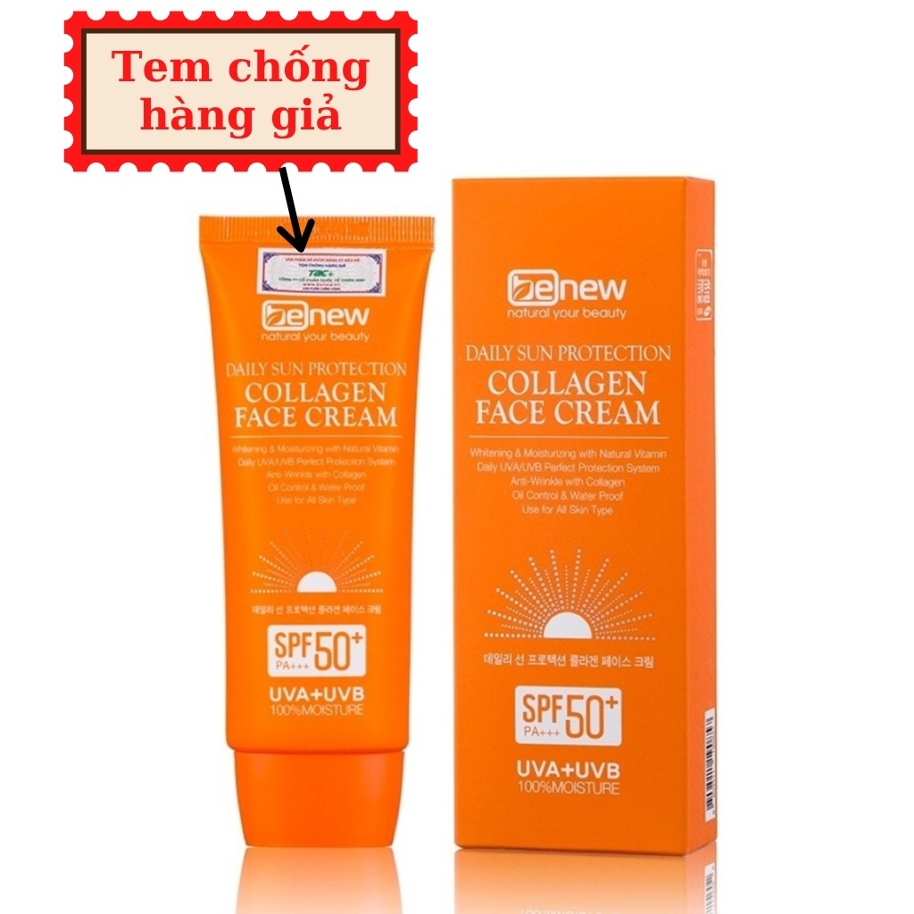 Kem chống nắng chuyên sâu cho da mặt BENEW COLLAGEN FACE CREAM SPF 50 PA+++ chống lão hóa nâng cơ da hàn Quốc (70ml)