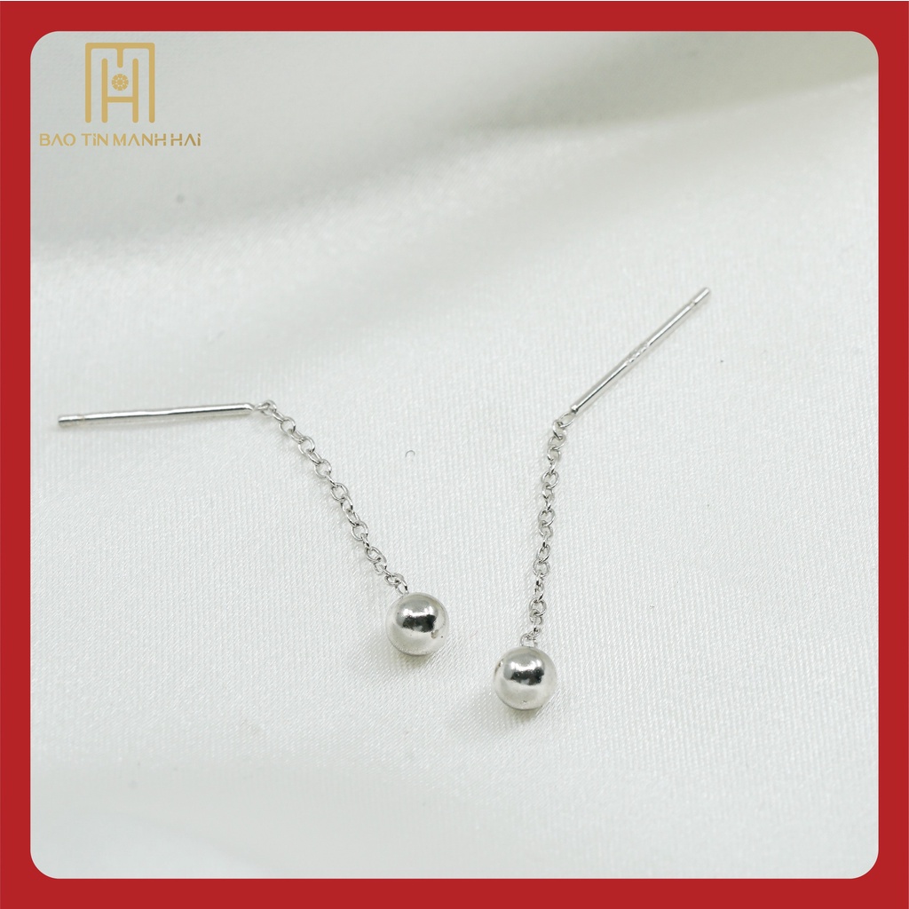 Bông tai nữ bạc 925 thiết kế chuổi dài phong cách Hàn Quốc Bảo Tín Mạnh Hải