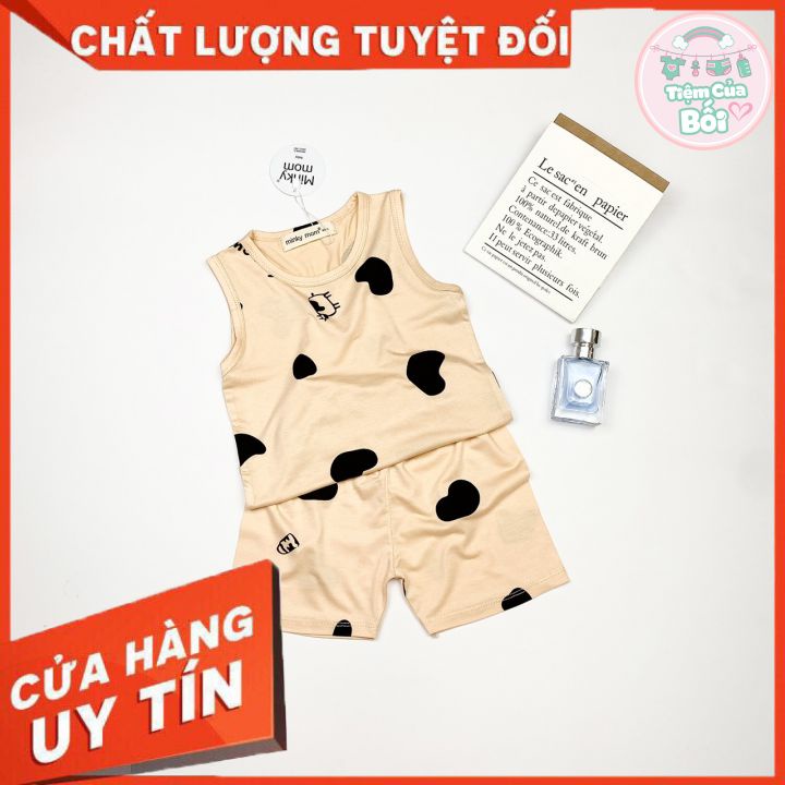  Đồ Bộ Bò Sữa Minky Mon Thun Lạnh Sát Nách Kèm Hình Thật Cho Bé từ 1-5 Tuổi