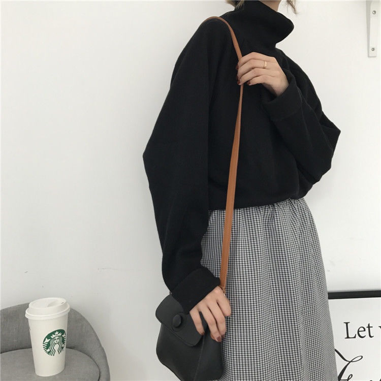 Áo Sơ Mi Dài Tay Cao Cổ Dáng Rộng Màu Sắc Đơn Giản Phong Cách Hàn Quốc Dành