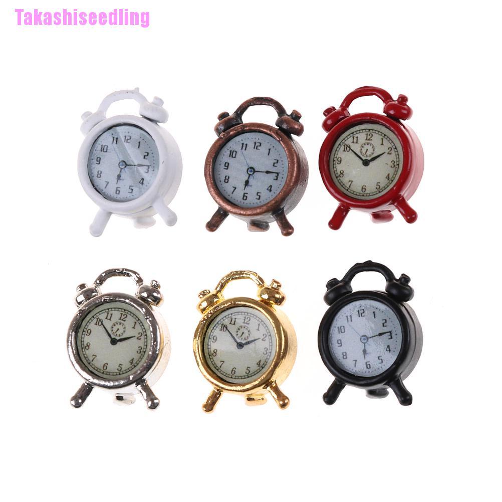 Đồng Hồ Báo Thức Bằng Kim Loại Tỉ Lệ 1 / 12 Trang Trí Nhà Búp