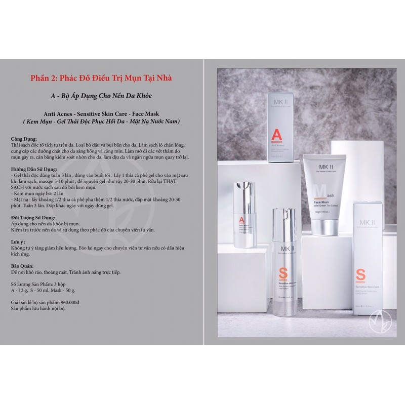 Gel Detox MKII Thải Độc Phục Hòi Da Sensitive Skin Care MKII
