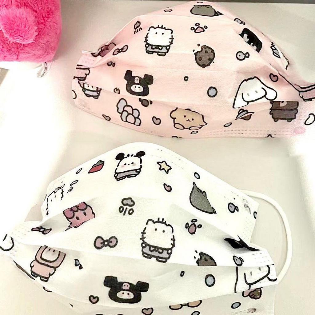 [Set 10 cái] Khẩu trang hoạt hình Gấu Mèo Style Hàn Quốc dễ thương cho người lớn