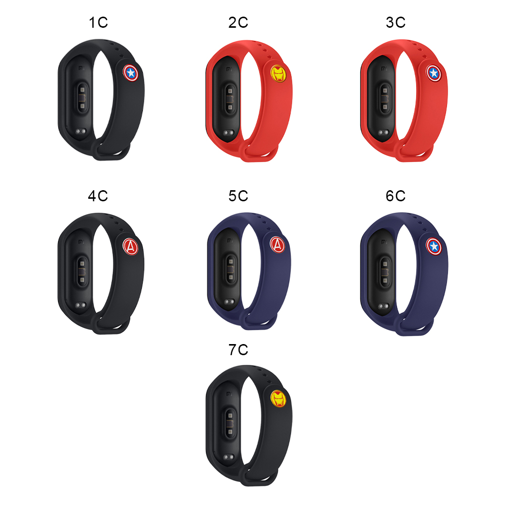 Dây Đeo Silicon Họa Tiết Hoạt Hình Cho Đồng Hồ Thông Minh Mi Band 4 Mi Band 3